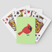 Schattigee Cartoon Rode Kardinaal met Bloemen Pokerkaarten (Achterkant)