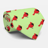 Schattigee Cartoon Rode Kardinaal met Bloemen Stropdas (Opgerold)