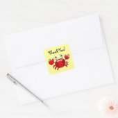 Schattigee cartoon rode krab dank u vierkante sticker (Envelop)