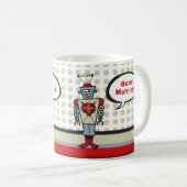 Schattigee Cartoon Rode Robot Leuk Retro Speelgoed Koffiemok (Voorkant rechts)