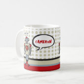 Schattigee Cartoon Rode Robot Leuk Retro Speelgoed Koffiemok (Voorkant links)