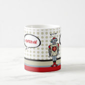 Schattigee Cartoon Rode Robot Leuk Retro Speelgoed Koffiemok (Center)