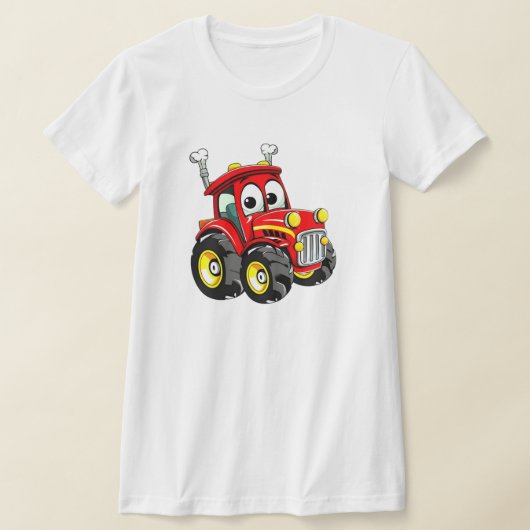 Schattigee Cartoon rode trekker T-shirt (Laagn)