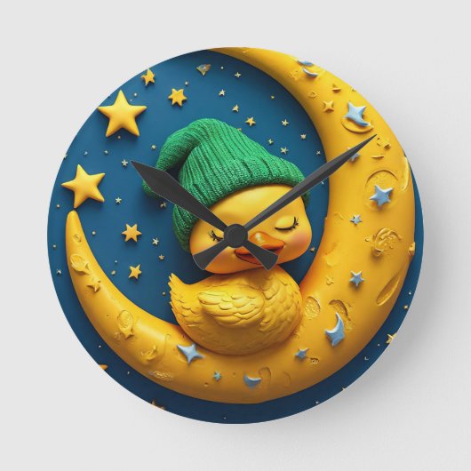 Schattigee cartoon ronde klok (Voorkant)