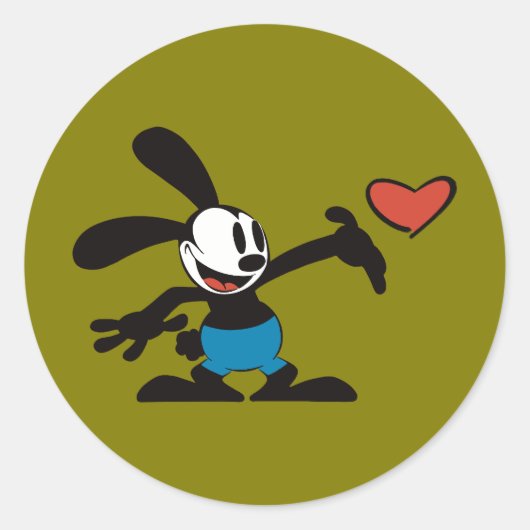 Schattigee Cartoon Ronde Sticker (Voorkant)