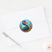 Schattigee cartoon ronde sticker (Envelop)