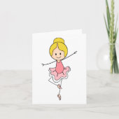 Schattigee Cartoon Roze Ballerina Algemeen Gebruik Kaart (Voorkant)