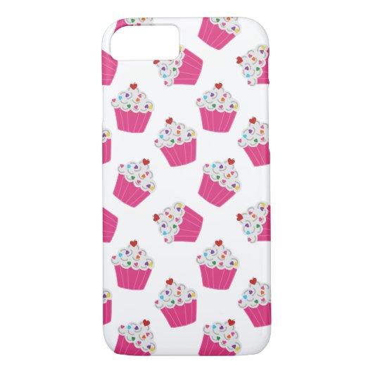 Schattigee Cartoon roze cupcake sprenkels patroon Case-Mate iPhone Case (Achterkant)