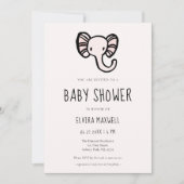Schattigee cartoon Roze olifant Baby shower Invita Kaart (Voorkant)