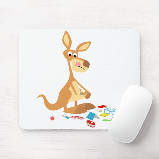 Schattigee Cartoon Rummaging Kangaroo Mousepad Muismat (Met muis)