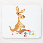 Schattigee Cartoon Rummaging Kangaroo Mousepad Muismat (Voorkant)
