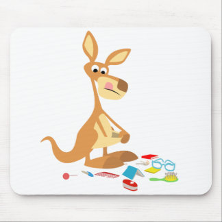 Schattigee Cartoon Rummaging Kangaroo Mousepad Muismat