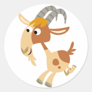 Schattigee Cartoon Running Goat Sticker