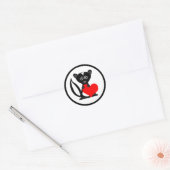 Schattigee Cartoon Sad Skunk Holding Hart Stickers (Envelop)