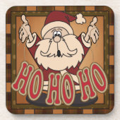 Schattigee Cartoon Santa Ho Ho Ho | Christmas Onderzetter (Voorkant)