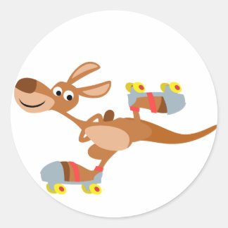 Schattigee Cartoon Schaatsen Kangoeroe Sticker