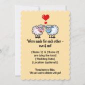 Schattigee Cartoon schapen bruiloft Save The Date (Voorkant)