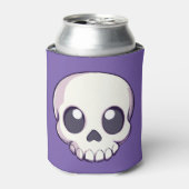 Schattigee Cartoon schedel Halloween Blikjeskoeler (Blikje Voorkant)