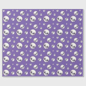 Schattigee Cartoon schedel Halloween Cadeaupapier (Vlak)