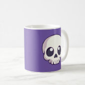 Schattigee Cartoon schedel Halloween Koffiemok (Voorkant rechts)