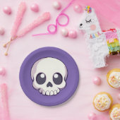 Schattigee Cartoon schedel Halloween Papieren Bordje (Feest)