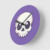Schattigee Cartoon schedel Halloween Ronde Klok (Hoek)