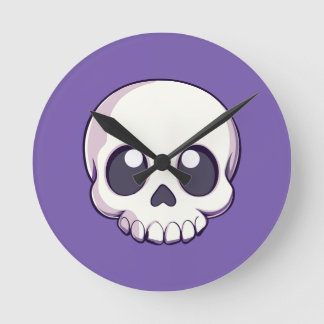 Schattigee Cartoon schedel Halloween Ronde Klok