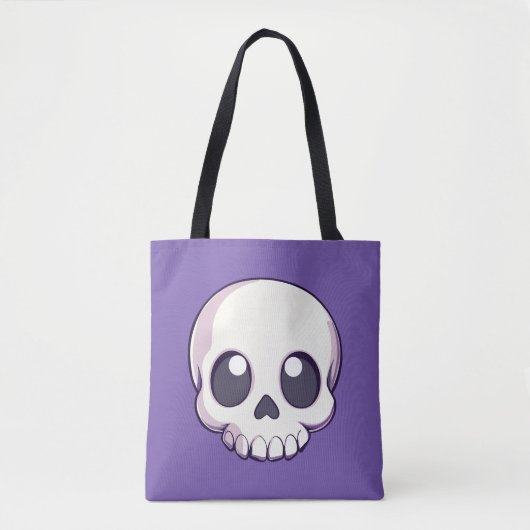 Schattigee Cartoon schedel Halloween Tote Bag (Voorkant)