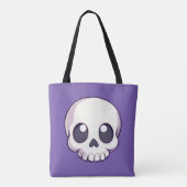Schattigee Cartoon schedel Halloween Tote Bag (Achterkant)