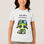 Schattigee Cartoon Schildpad in Aviator Pet Verjaa Tri-Blend Shirt (Voorkant)
