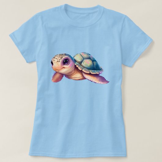 Schattigee Cartoon schildpad met kleurrijke schaal T-shirt (Design voorkant)
