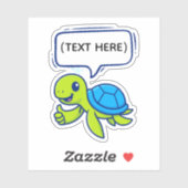 Schattigee Cartoon Schildpad met Speech Bubble Sticker (Vel)