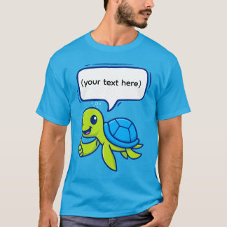 Schattigee Cartoon Schildpad met Speech Bubble T-shirt
