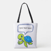 Schattigee Cartoon Schildpad met Speech Bubble Tote Bag (Achterkant)