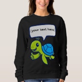 Schattigee Cartoon Schildpad met Speech Bubble Trui (Voorkant)
