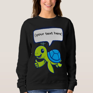 Schattigee Cartoon Schildpad met Speech Bubble Trui