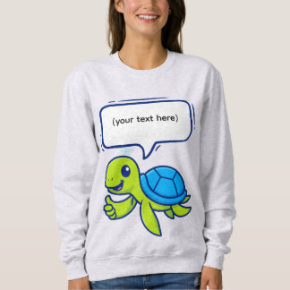 Schattigee Cartoon Schildpad met Speech Bubble Trui
