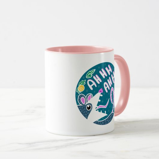 Schattigee Cartoon schreeuwende Possum Mok (Voorkant rechts)