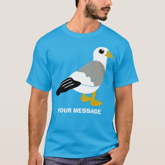 Schattigee Cartoon Seagull Graphic Aangepaste Beri T-shirt (Voorkant)