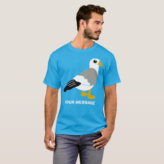 Schattigee Cartoon Seagull Graphic Aangepaste Beri T-shirt (Voorkant volledig)