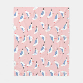 Schattigee Cartoon Seagulls Naadloze Patroon Fleece Deken