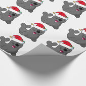 Schattigee Cartoon Seal Dragen Santa Hat Cadeaupapier (Hoek)