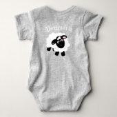 Schattigee Cartoon Sheep Grey Romper (Achterkant)