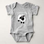 Schattigee Cartoon Sheep Grey Romper (Voorkant)
