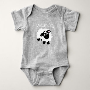 Schattigee Cartoon Sheep Grey Romper