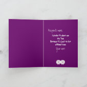 Schattigee Cartoon Sheep Miss Ewe Paarse Kaart (Binnen)