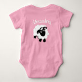 Schattigee Cartoon Sheep Pink Romper (Achterkant)