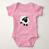 Schattigee Cartoon Sheep Pink Romper (Voorkant)