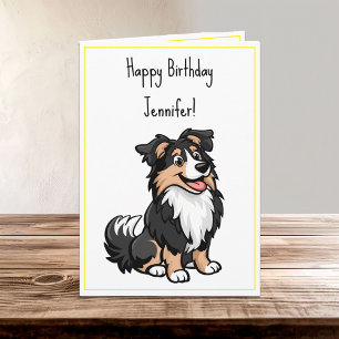 Schattigee Cartoon Sheltie Shetland Shepherd Verja Kaart