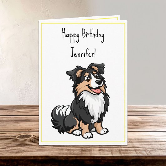 Schattigee Cartoon Sheltie Shetland Shepherd Verja Kaart